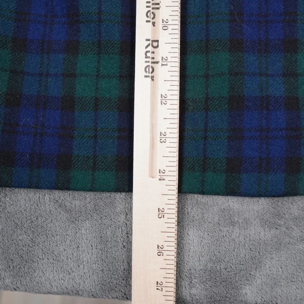 VTG Pendleton Vest Women 16 Plaid Blackwatch Wool Button Front Collar Made USA